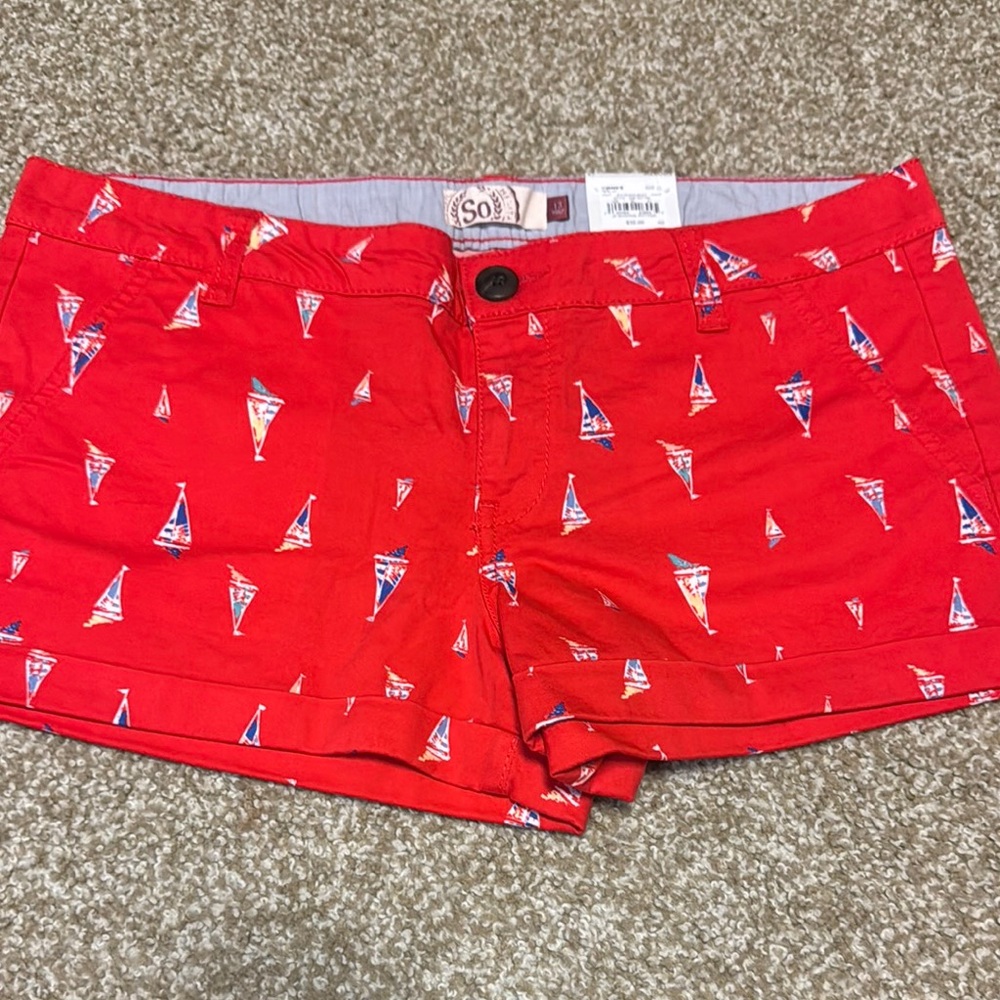 SO Red Bermudas with Nautical Print